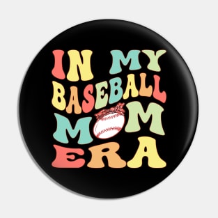 In My Baseball Mom Era Groovy Baseball lover Pin