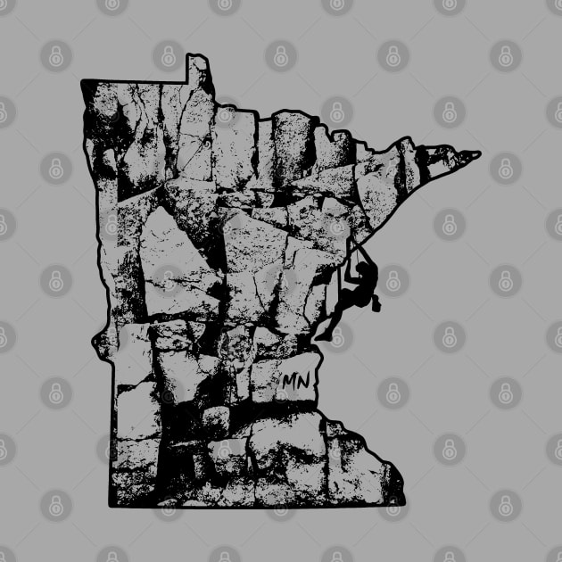 Rock Climbing Minnesota Rock Climber State Map by TeeCreations