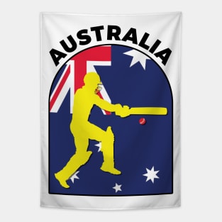 Australia Cricket Batsman Australia Flag Tapestry