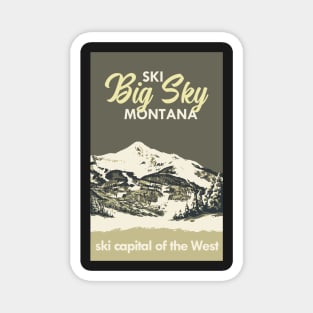 Grey Ski Big Sky Montana Vintage Ski Poster Magnet