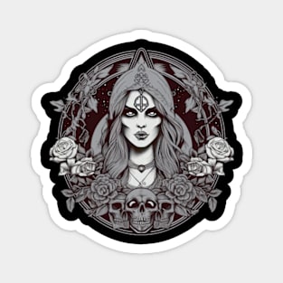 Dark Nun with her skull and Roses Magnet