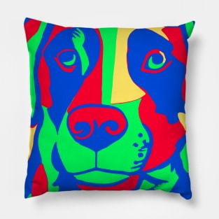 Colorful Abstract Dog Face Pillow