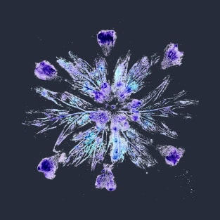 'Snowflake' nature print (dark blue background) T-Shirt