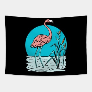 Pink Flamingo Nature Illustration Gift Tapestry