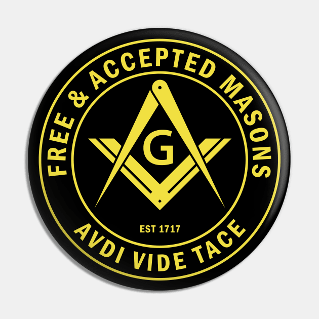 Free & Accepted Masons Masonic Freemason Pin by Master Mason Made