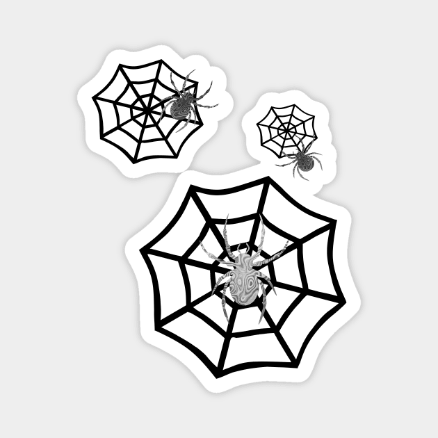 CREEPY Happy Halloween Spider Webs Magnet by SartorisArt1