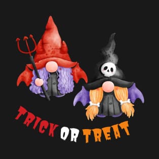 Trick or Treat Halloween! Cute Gnomes Halloween Witches Spooky Season Autumn Vibes Halloween Thanksgiving and Fall Color Lovers T-Shirt