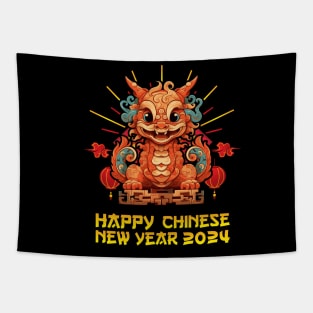 Majestic 2024 Dragon - Lunar New Year Celebration Design Tapestry