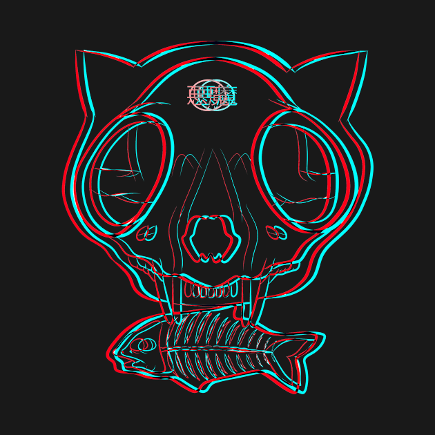 3D SKULL CAT by akuma_king_oda