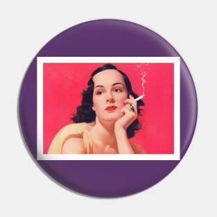 Vintage smoking woman Pin