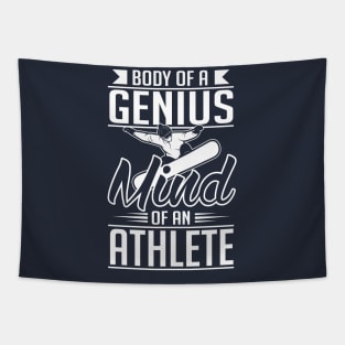 Body of a genius mind of an athlete (white) Tapestry