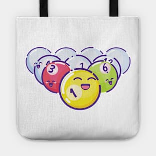 Pool Billiards Game Numbered Colored Balls Tote