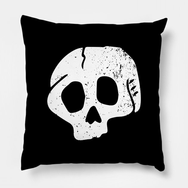 Ye Olde Crime Skull-y - Dark Colors Pillow by yeoldecrimepodcast