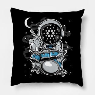 Astronaut Drummer Cardano ADA Coin To The Moon Crypto Token Cryptocurrency Blockchain Wallet Birthday Gift For Men Women Kids Pillow