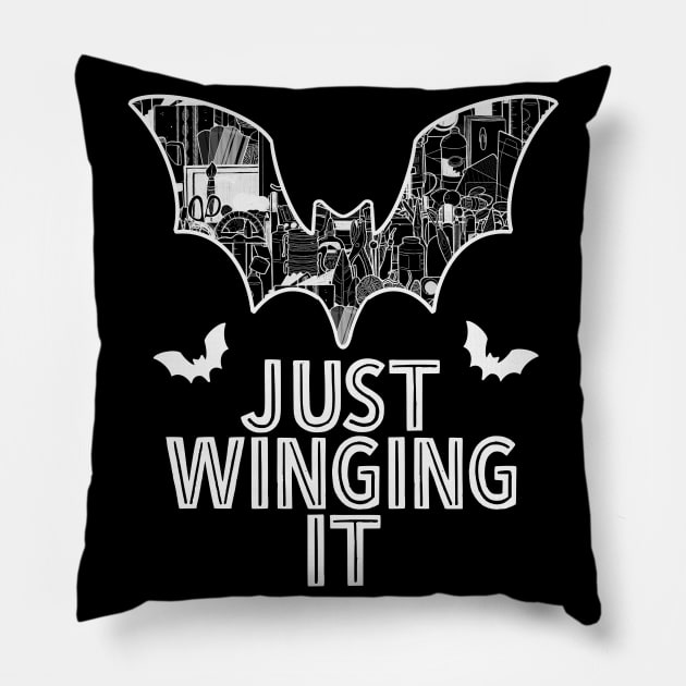 Just Winging It Bat Art Supply Pillow by The Craft ACE