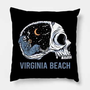 Chilling Skeleton - Virginia Beach Pillow