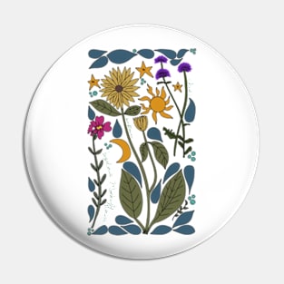 Mountain Wildflowers Illustration Pin