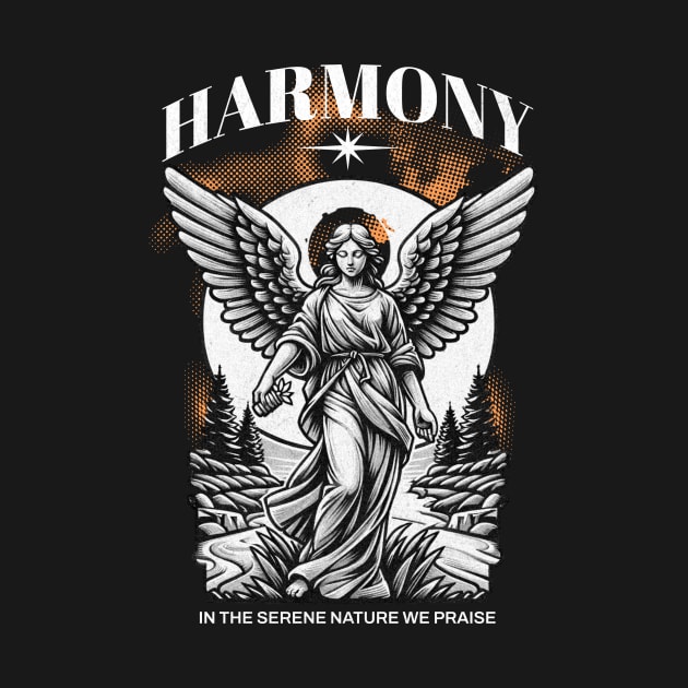 Harmony Statue in Nature | T Shirt Design by artprint.ink