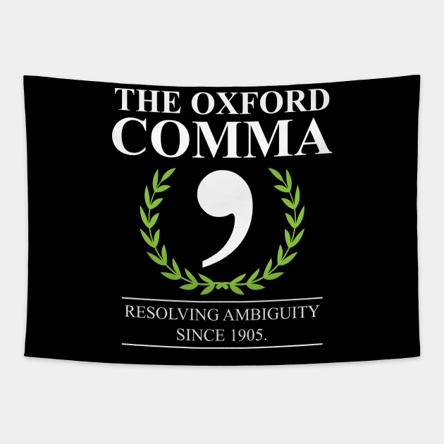 The Oxford Comma English Teacher Grammar Police Tapestry by swissles