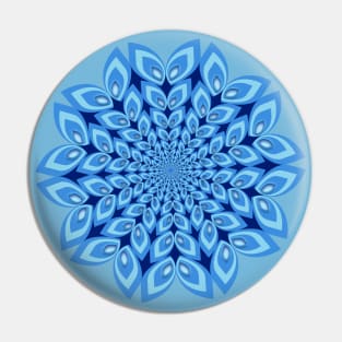 Blue leafy mandala Pin