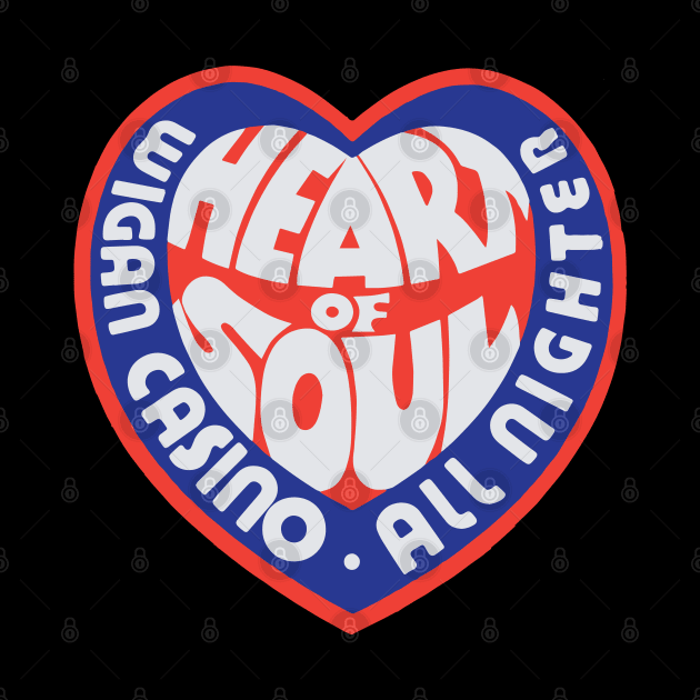 Northern Soul Badges, Wigan Heart of Soul Keep The Faith by Surfer Dave Designs