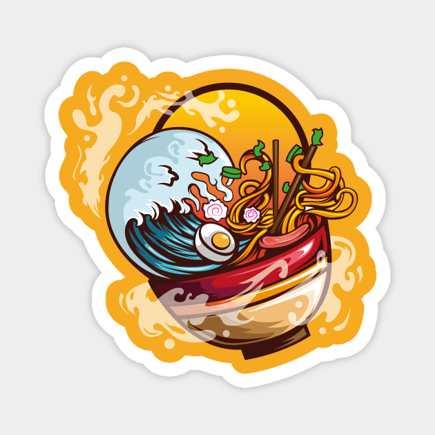 WAVE RAMEN HOT BOWL Magnet by khamidfarhan182