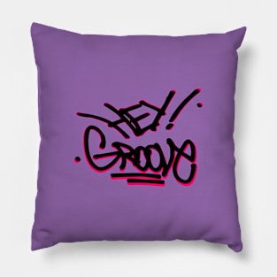 Hey Groove Graffiti Tag Pillow