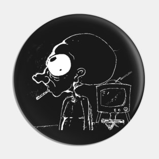 Television and cigarettes Pin