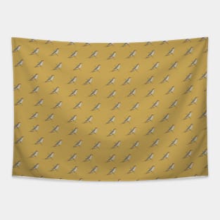 Wire tailed swallow illustration pattern yellow Tapestry