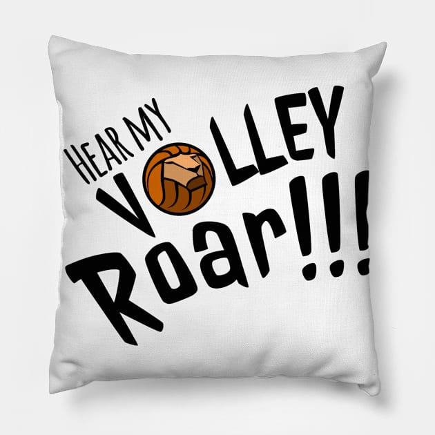 Volleyball Lion Designer Shirt Pillow by Qwerdenker Music Merch