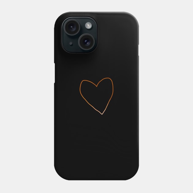 Small Gold Heart Line Phone Case by ellenhenryart