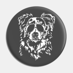 Funny Border Collie with sunglasses Pin