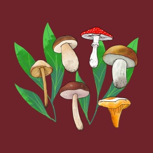 various realistic mushrooms T-Shirt