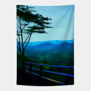 Peaceful Mountain View Tapestry