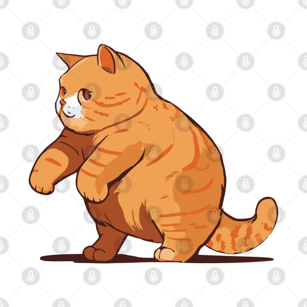 Orange Cat Exercising Design by MARCHY