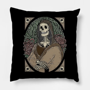 skull monalisa Pillow