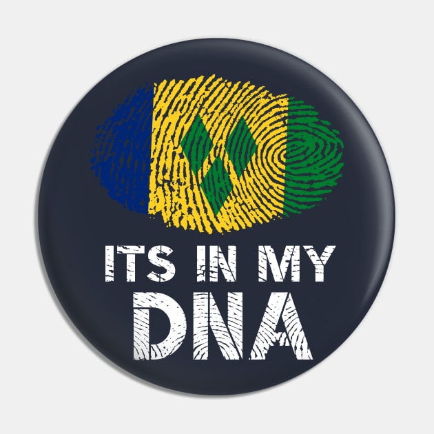 Its In My DNA Saint Vincent and the Grenadines Flag Fingerprint Pin by BraaiNinja