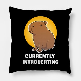 Currently Introverting Capybara Cartoon Pillow