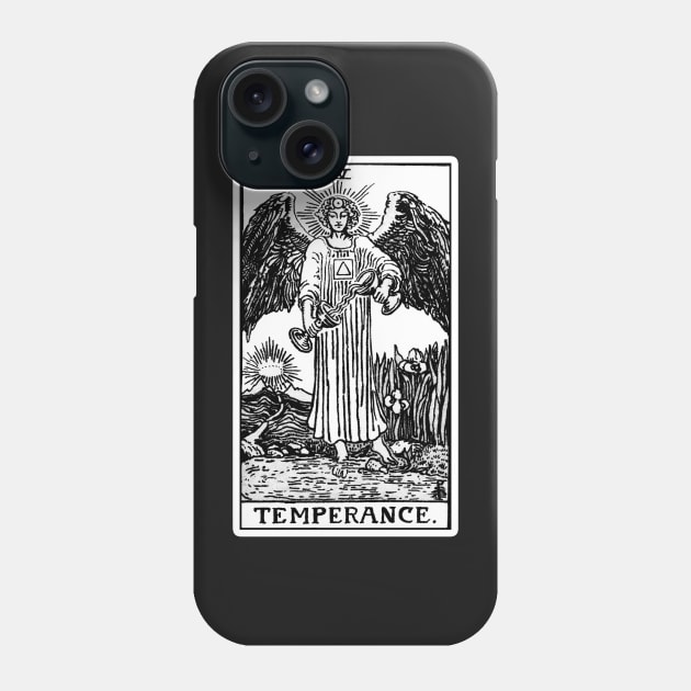 XIV. Temperance Tarot Card | Black and white Phone Case by wildtribe