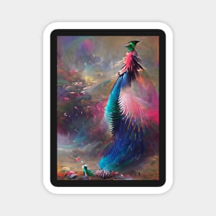 SURREAL AND STYLISH COBALT BLUE AND PINK PEACOCK Magnet