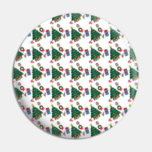 Christmas Holiday Night Gifts Pattern Pin