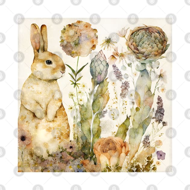 Bunny, Watercolor Woodland Rabbit by Dream and Design