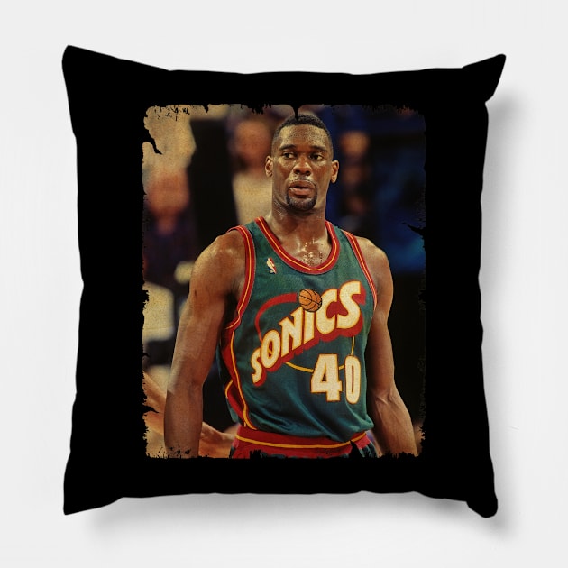 Shawn Kemp - Vintage Design Of Basketball Pillow by JULIAN AKBAR PROJECT