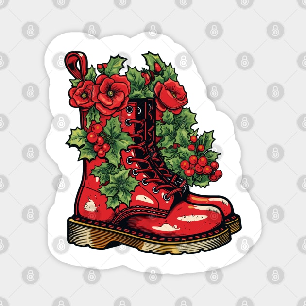 Christmas Boots Magnet by Retroprints