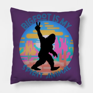 Bigfoot is My Spirit Animal (peace sign, yeti sasquatch) Pillow