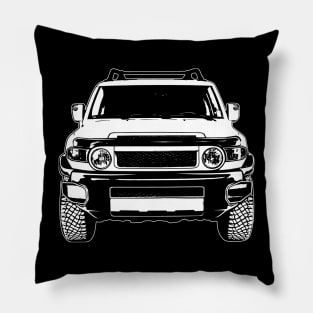 White FJ Cruiser Sketch Art Pillow