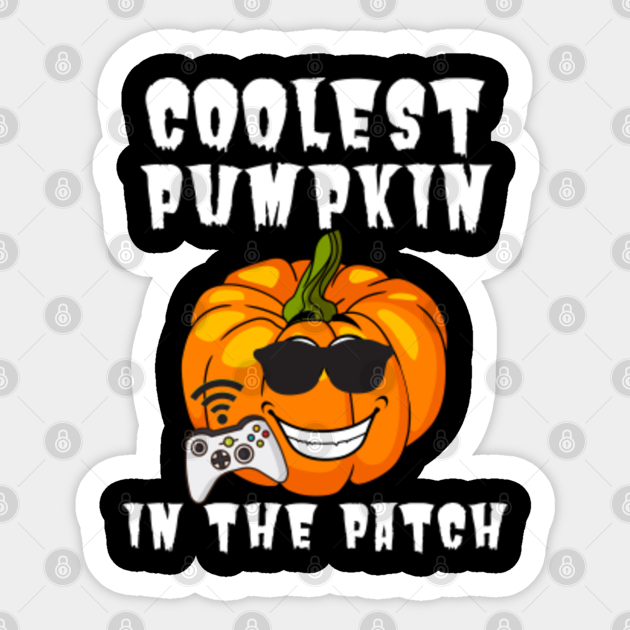 Coolest Pumpkin In The Patch Halloween Video Gamer - Coolest Pumpkin In The Patch - Sticker