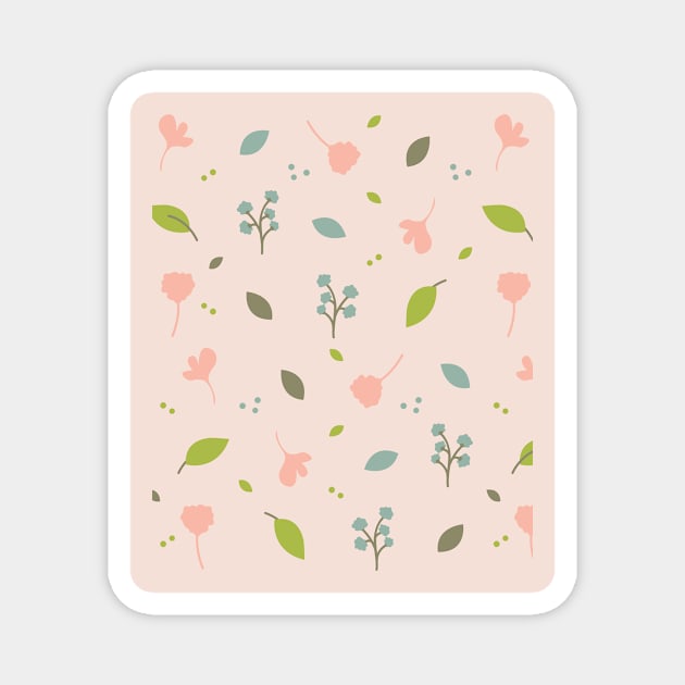 Flowers and leaves Magnet by SkyisBright