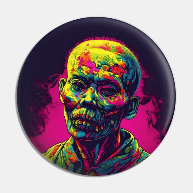 Asian Korean Zombie in neon bright lights Pin by KOTYA