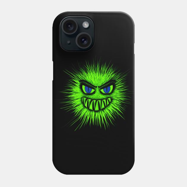 Green monster design or green virus in disguise Phone Case by Montanescu